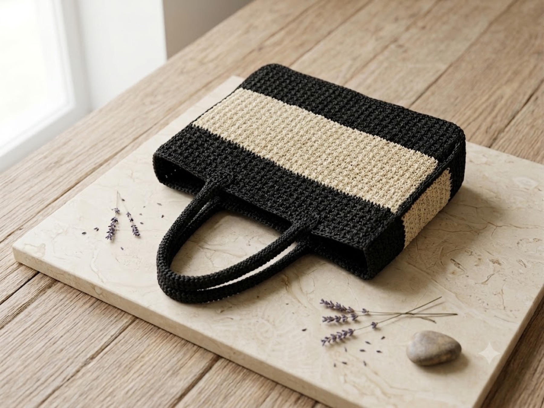 Black Cream Tote 2